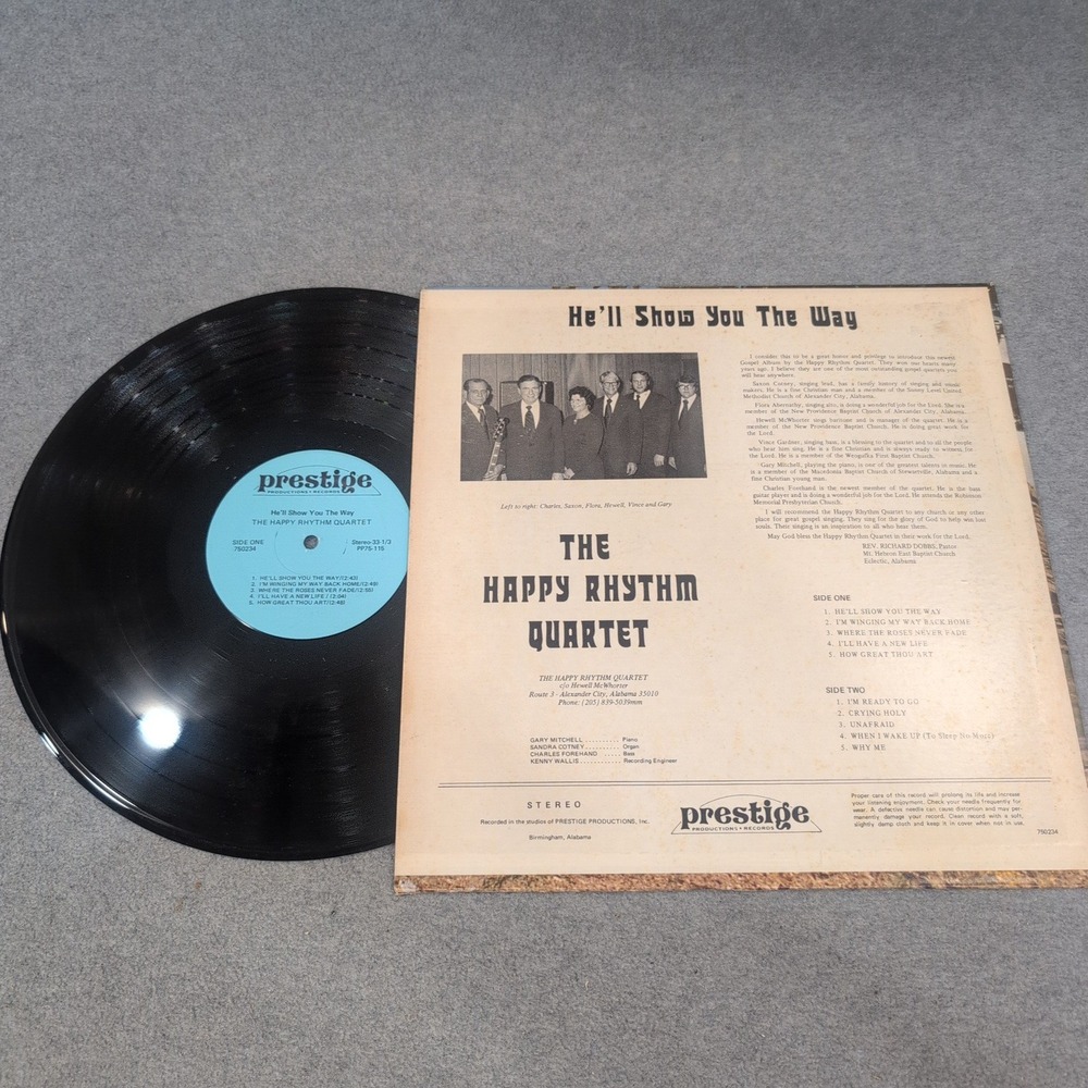 The Happy Rhythm Quartet He'll Show You The Way Vinyl LP Prestige Records 750234 - Picture 2 of 2